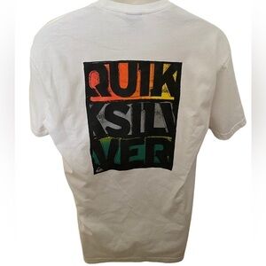 QUIKSILVER Multicolor Logo Surf Skate Tee Shirt Men L Large